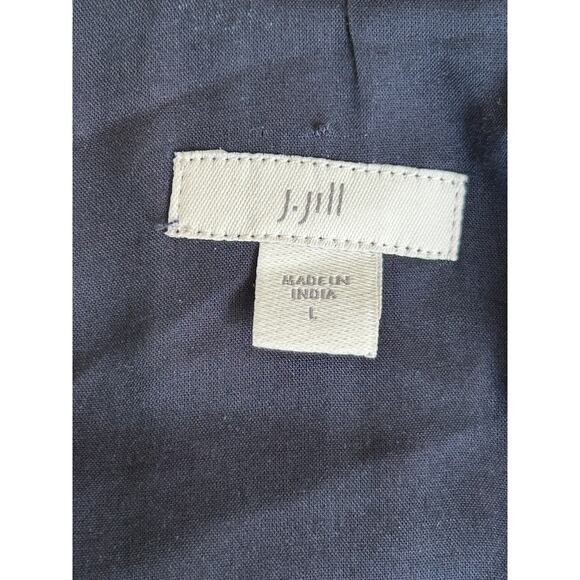 J. Jill East Village Dress L Purple Paisley Print Boho Peasant V-Neck 3/4 Sleeve - Picture 6 of 13